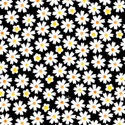 QT Fabrics Tiger Tails Daisies Black 1649-28232-J