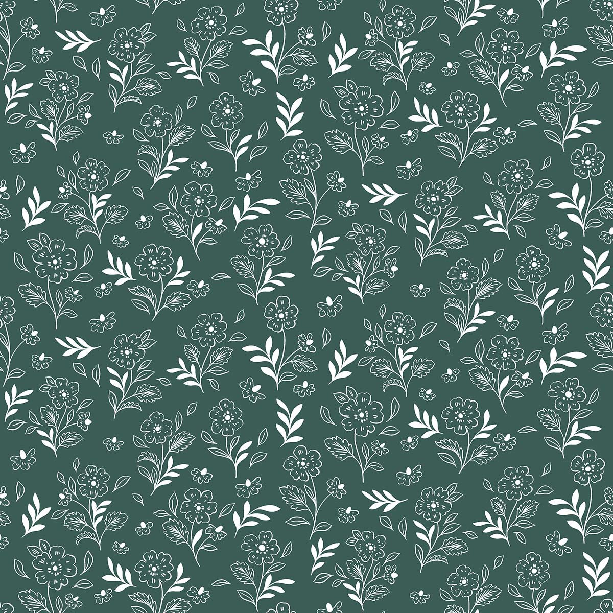 Cotton + Steel Earth Magic Floral Cluster EM104-GM1