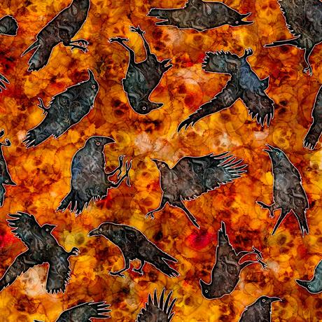 QT Fabrics Wicked Crows Orange