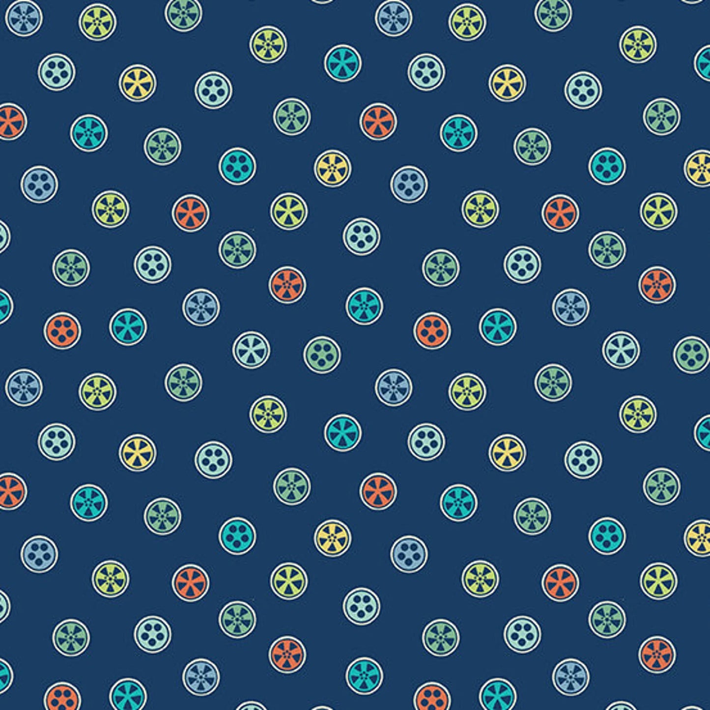 Andover Sweet Ride Wheels Navy Blue by Laundry Basket Quilts A-441-B