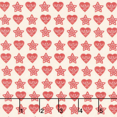 Benartex Nordic Noel Hearts Cream 12314-07