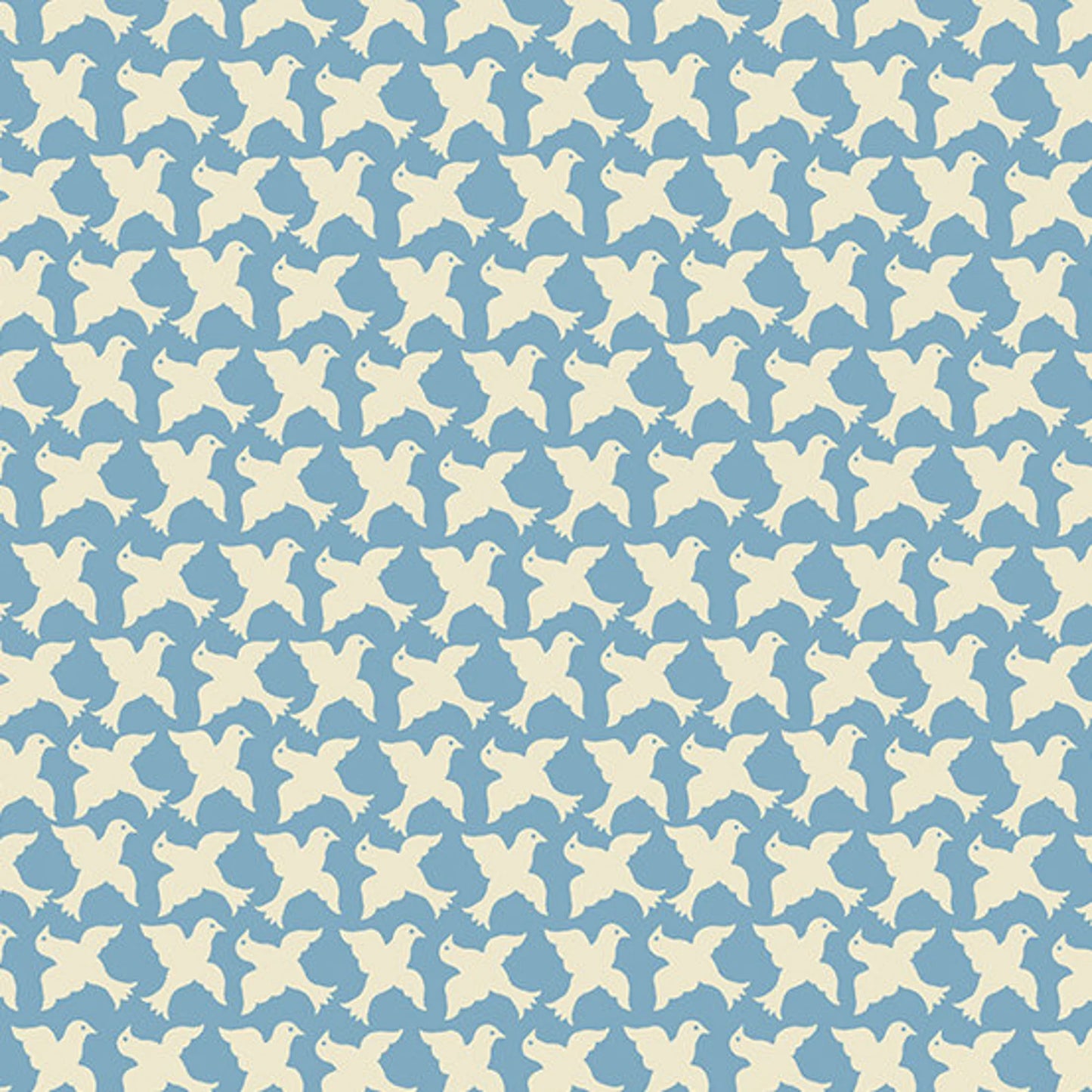 Andover Sweet Ride Wedgewood Doves by Laundry Basket Quilts A-451-B