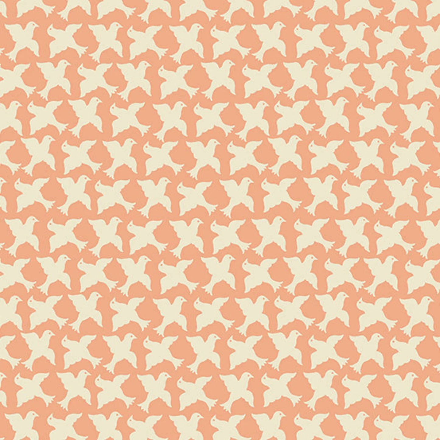 Andover Sweet Ride Pesimmon Orange Doves by Laundry Basket Quilts A-451-O