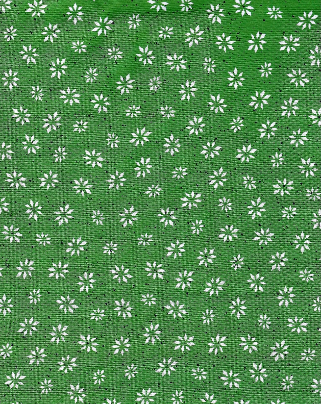 Maywood Studios Fabrics Warm Wishes Snowflake Star Green MASD6316-G
