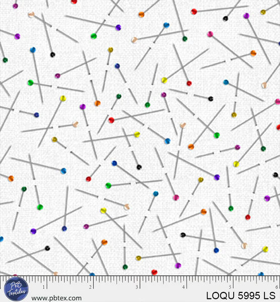 1911 P&B Textiles Love of Quilting Tossed Pins LOQU05995LS