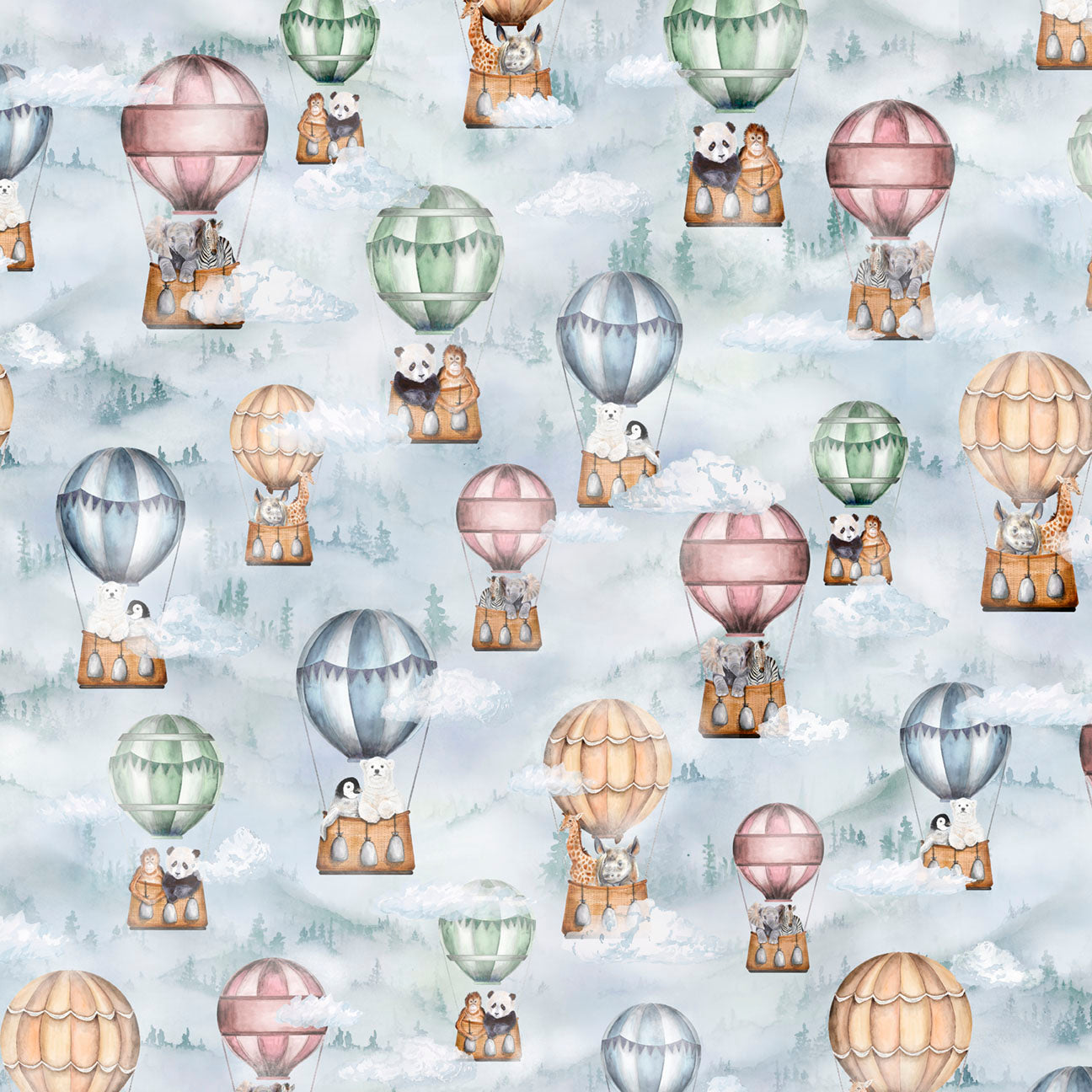 1913 P&B Textiles Let's Go On An Adventure Hot Air Balloon Allover LGOA05934BG