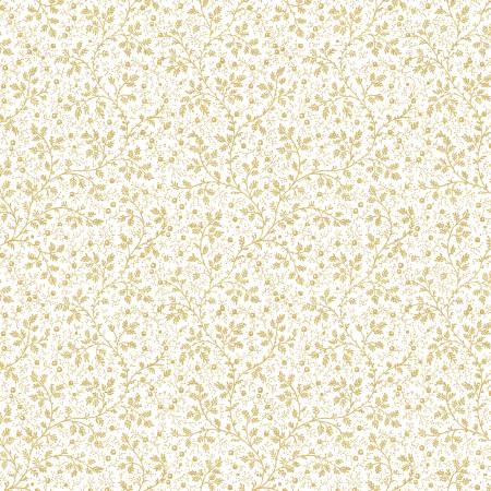 Windham Fabrics Frosted Forest Ditsy Vine White Metallic 53003M-1