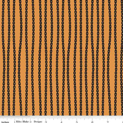 Riley Blake Mad Masquerade Stripe Orange C11958