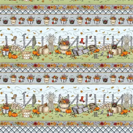 Maywood Studio Fabrics Sweater Weather Border Stripe Blue 10030M-B