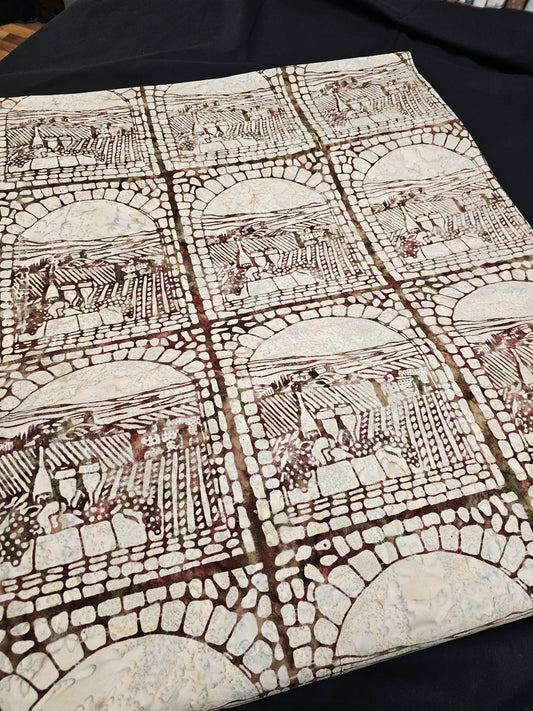 Banyan Batik Vino Scenic Mini Panel Burgundy Stone