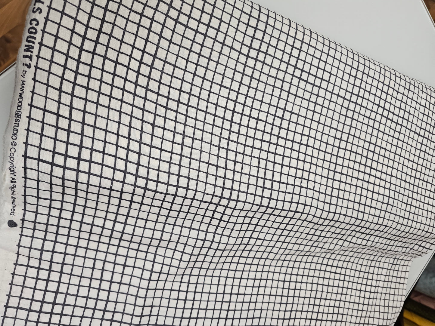 Maywood Studio Can Animals Count? Printed Grid Grey MAS10083-K