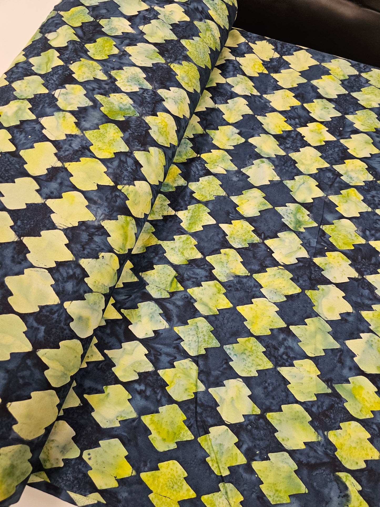 Batik Navy and Green Geometric