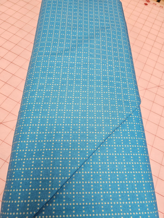 P&B Textiles Smiling Safari Friends Blue Grid 04523