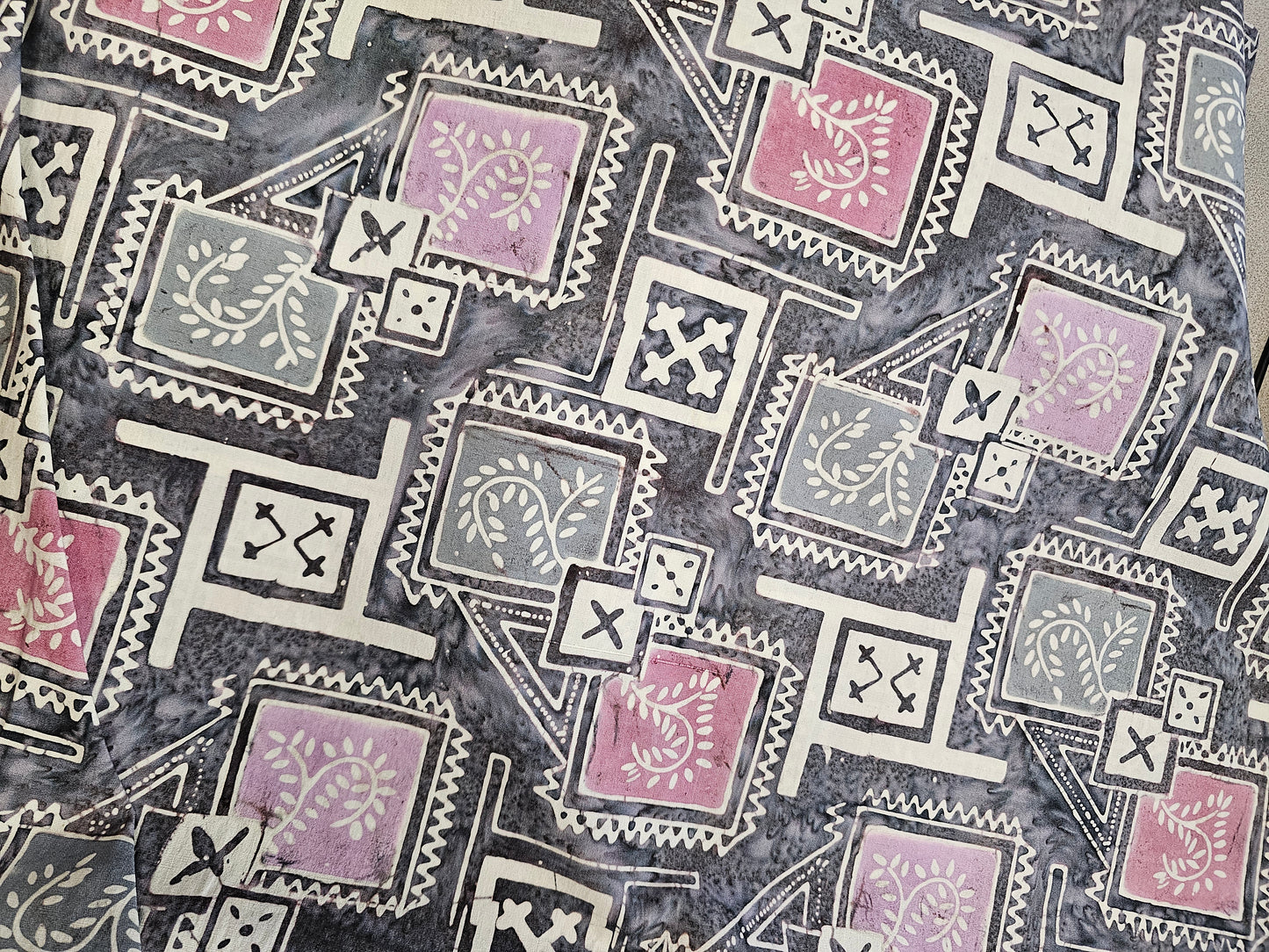 Banyan Batik Floral Boxes on Gray