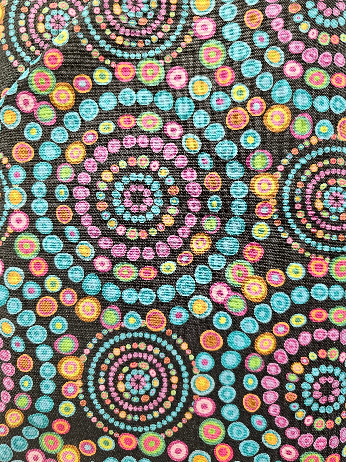 Suite B Fabrics In Motion Circles on Black