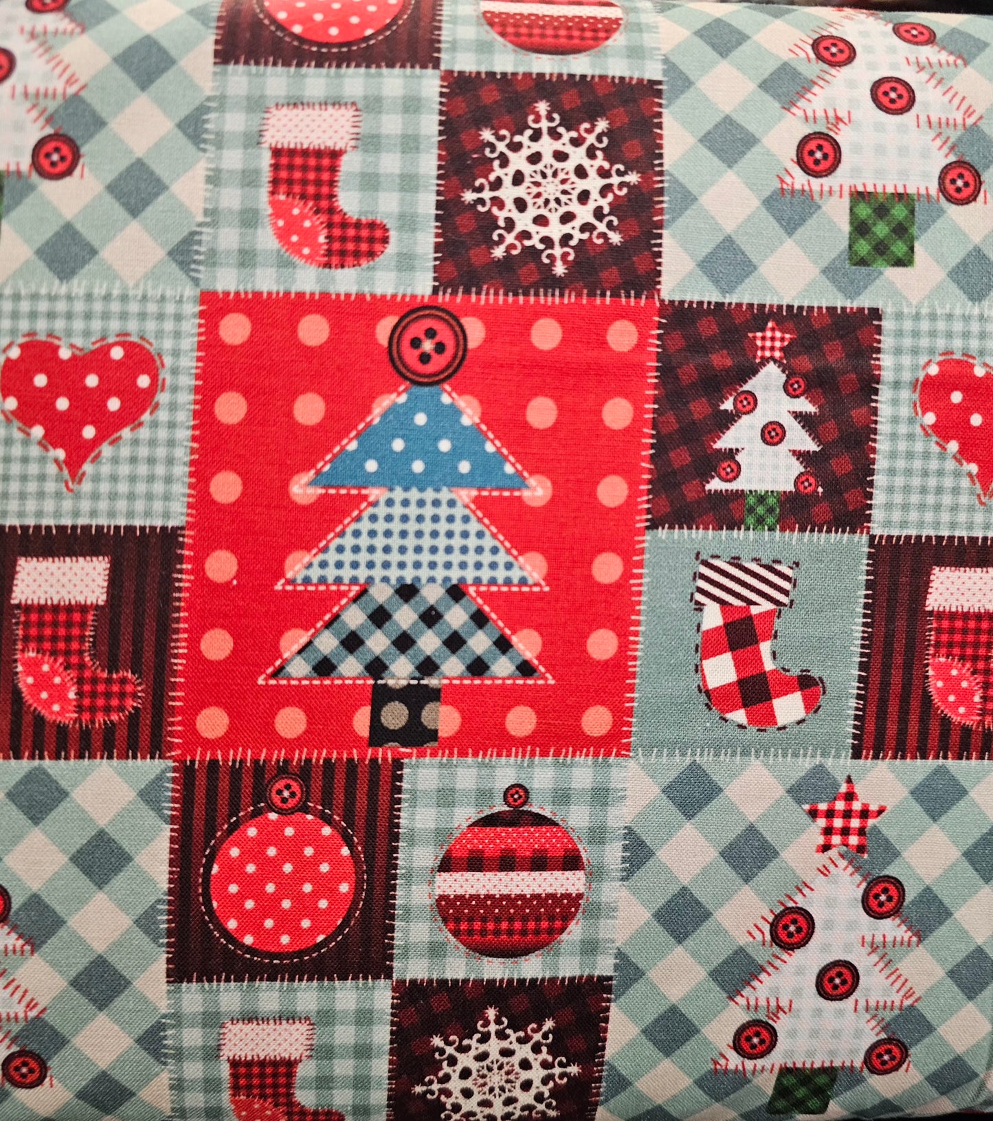 Mook A Patchwork Christmas Stockings and Ornaments and Trees