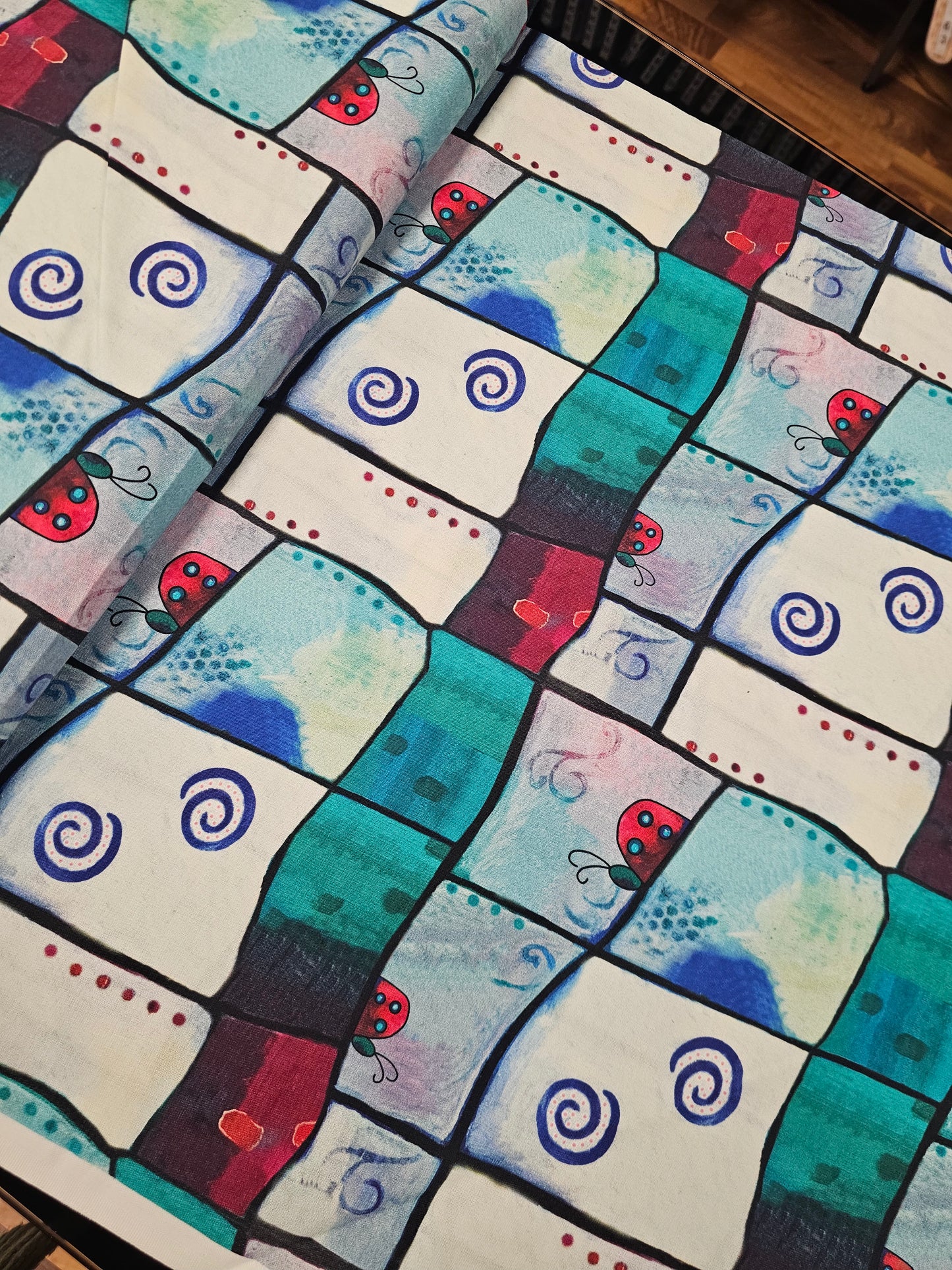 QT Fabrics Ladybug Patch Painterly Garden 28039