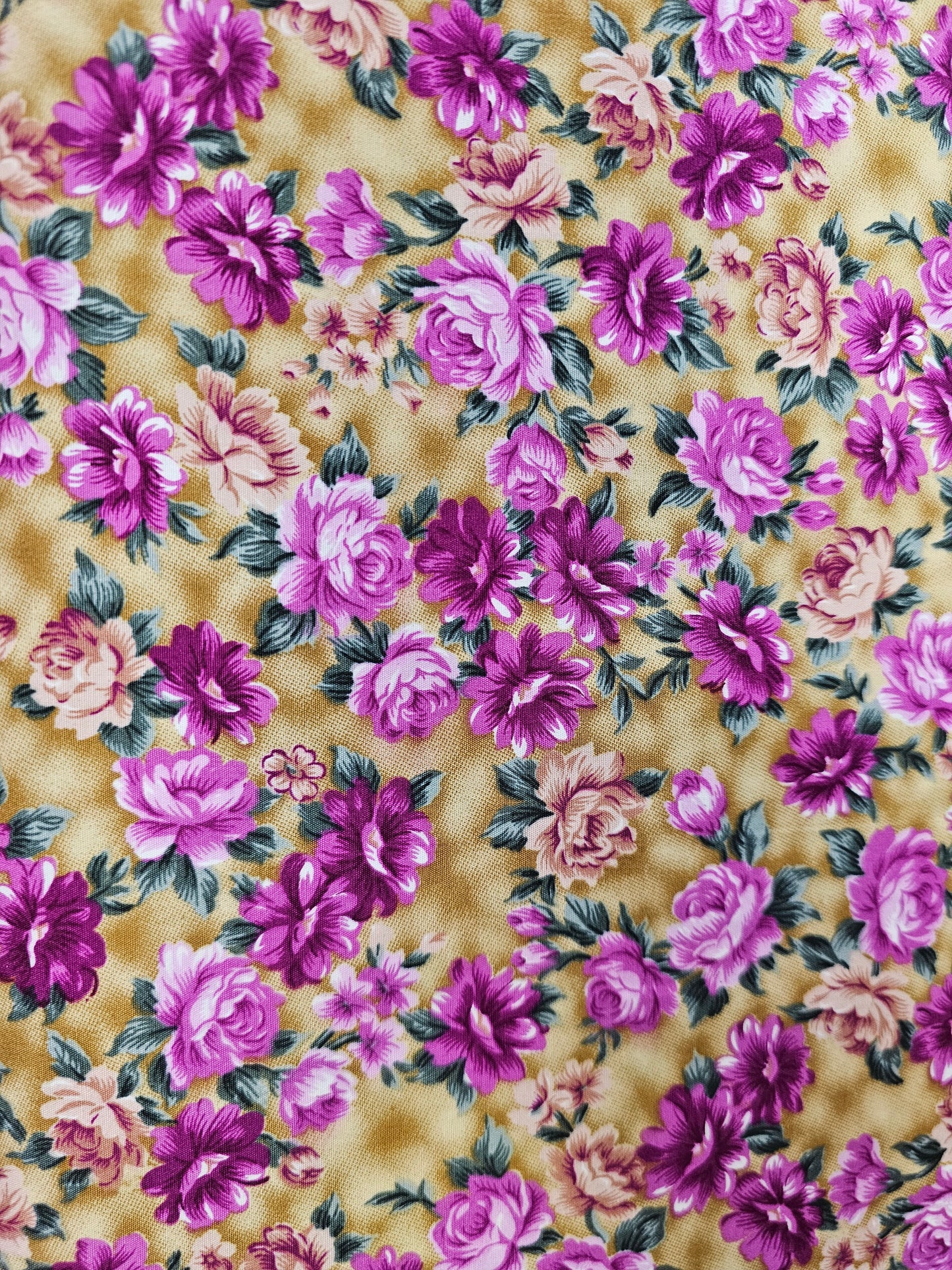 Fuschia Flowers on Tan