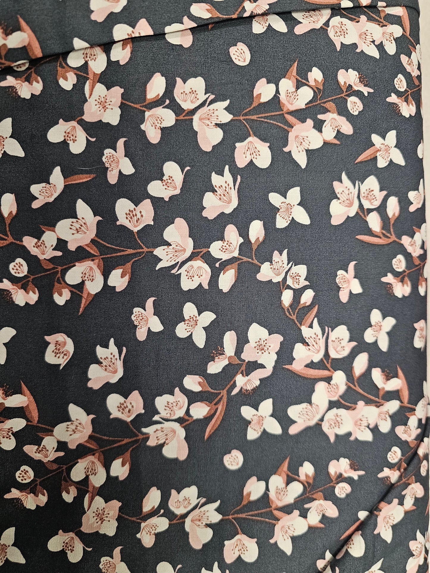 Mook Fabrics Flowers on Dark Grey 116199