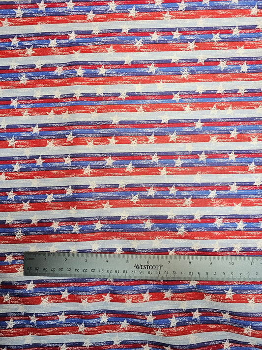 8788 Patriotic Stripes Sketched Stars Blue