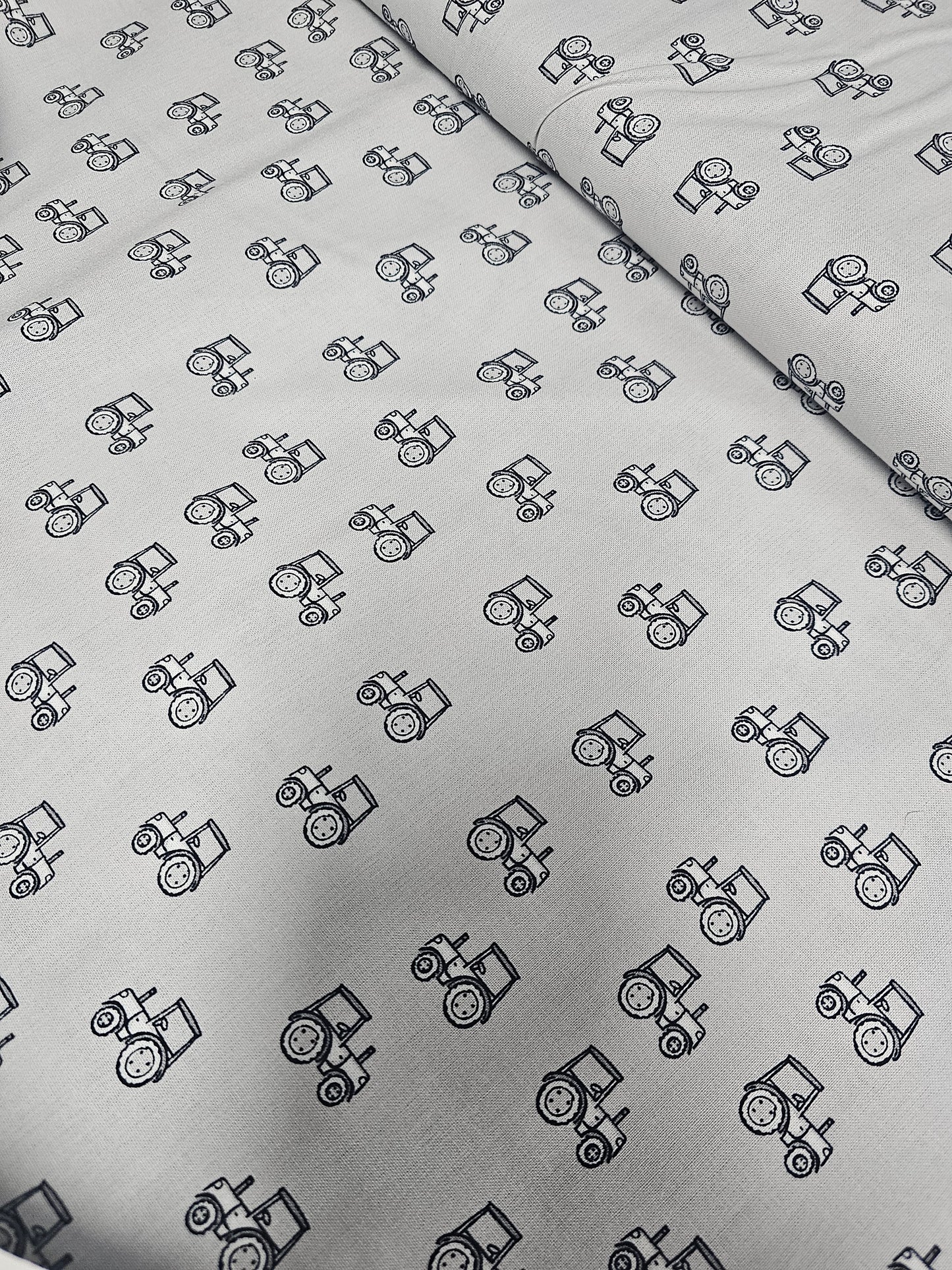 1463 Fabric Editions, Inc. Tractors on Gray