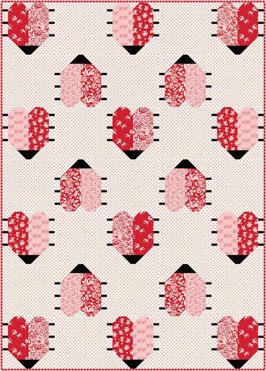 P2061 Love Bugs 58"x81" Quilt Pattern by Villa Rosa Designs