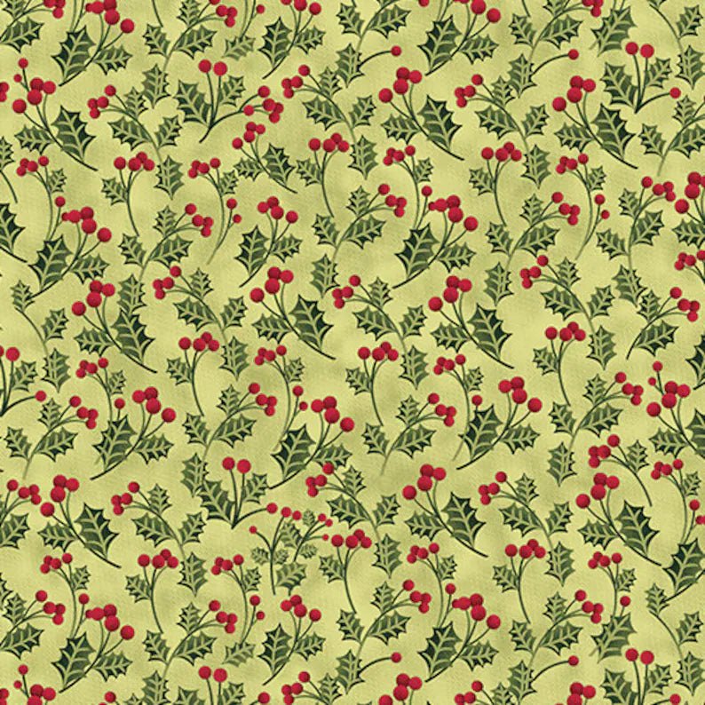 Benartex Holiday Charm Holly Berries