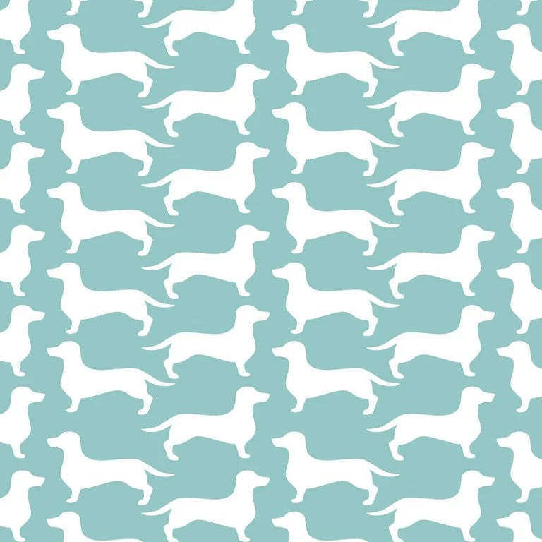 $5/yard $35/8 yard BOLT Dachshund Dog Teal