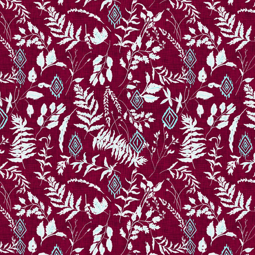 Clothworks New Earth Y3348-83 Unfurl Dark Red