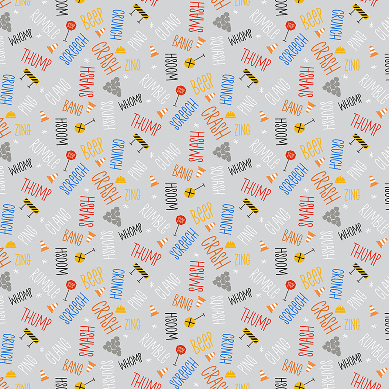 Clothworks Play Zone Words Y3275-5 Light Gray