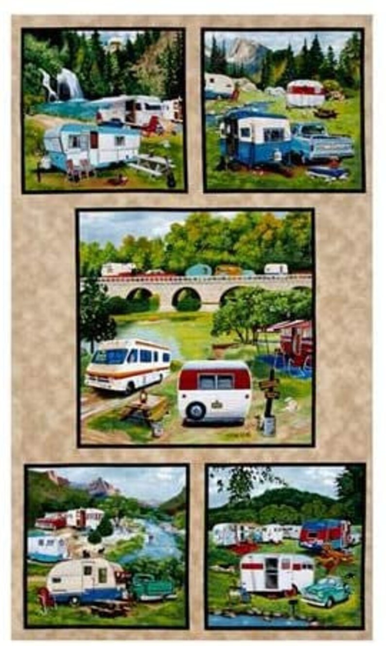 Elizabeth's Studio Vintage Trailers Block Panel