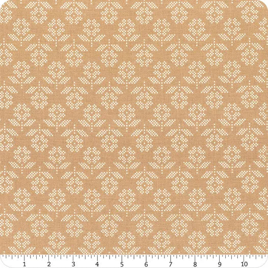 Riley Blake Stitch Flower Nutmeg by Lori Holt Bee in my Bonnet C10932