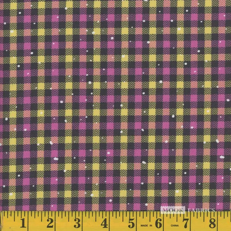 Mook Cotton 2022 Christmas Buffalo Plaid Pink Yellow 123075