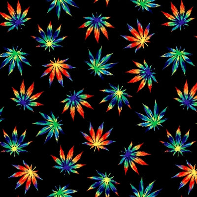 Windham Blend Psychedelic Leaves Black 52642-1