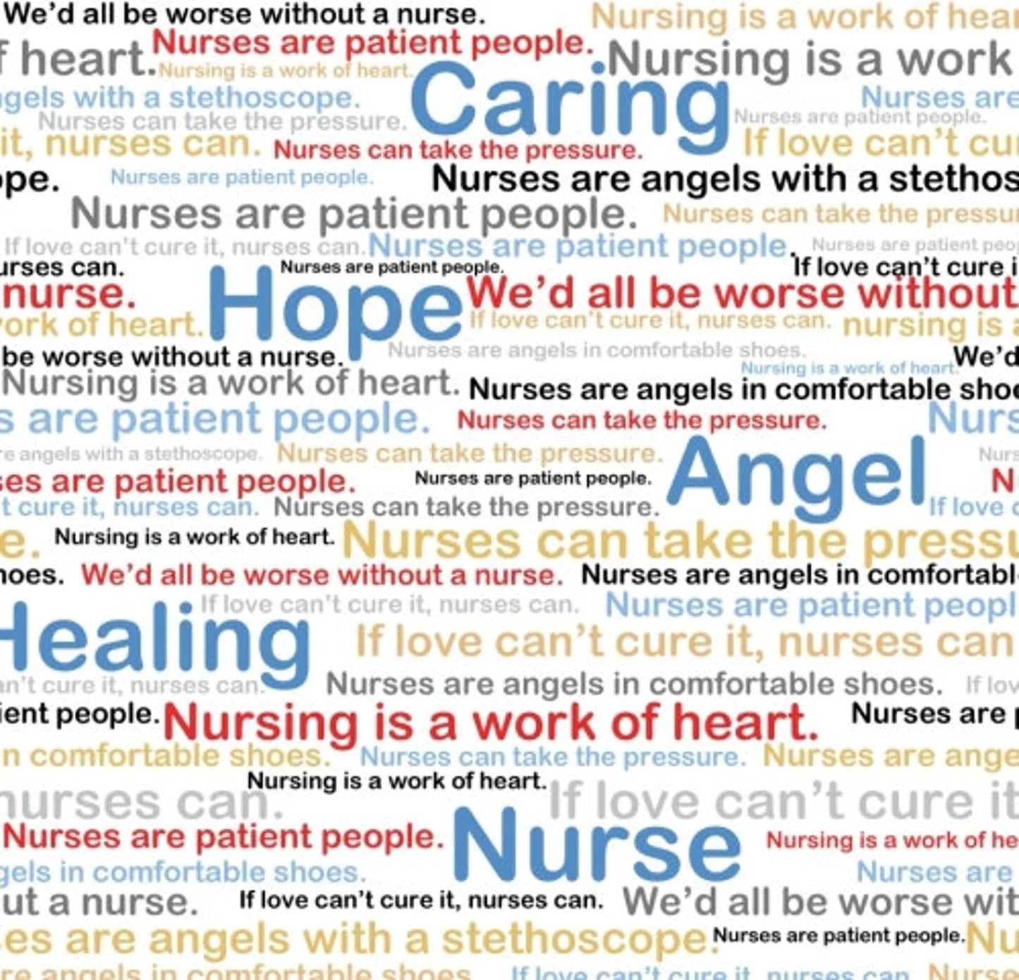 Windham Calling All Nurses Words Multi White 37301-X