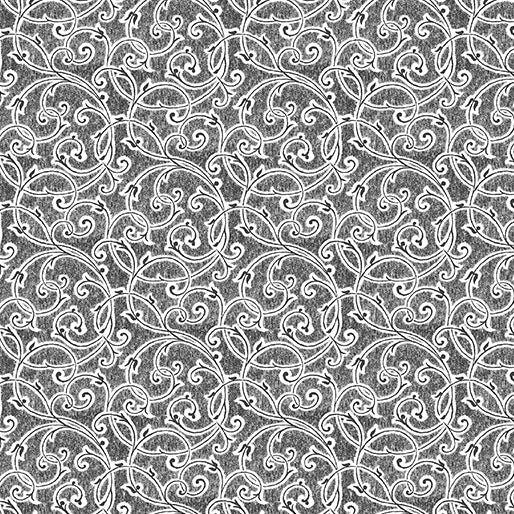 Benartex Holiday at Home Scroll Dark Grey 5468-13