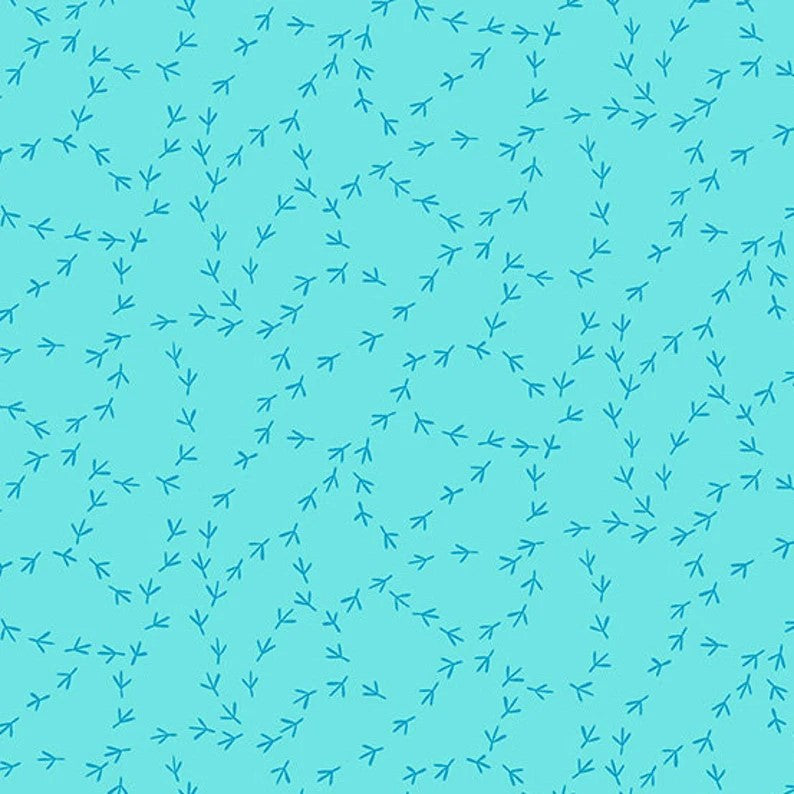 Andover The Coop Chicken Scratches Blue