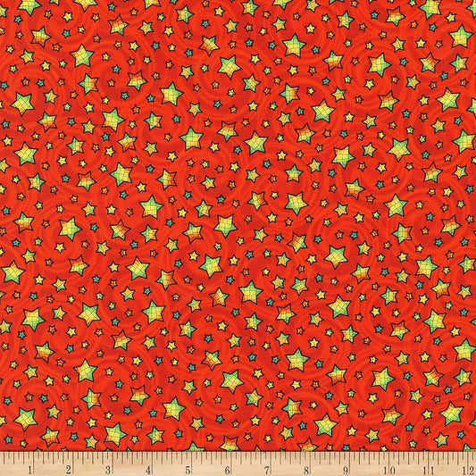 QT Fabrics A Child's Prayer Star Toss Red