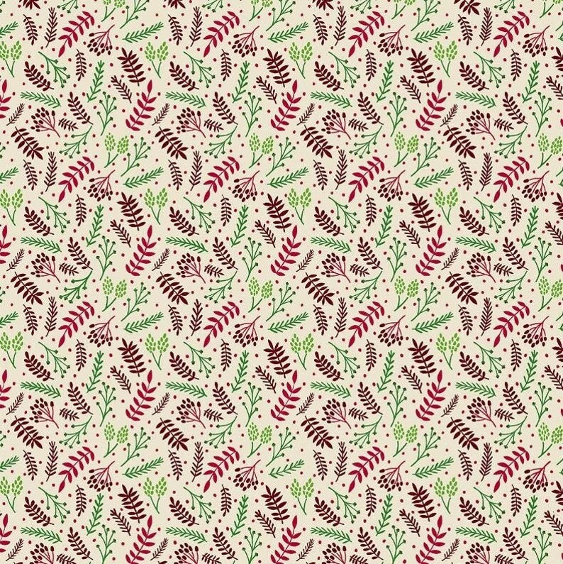 RJR Fabrics Branching Out Red on Cream