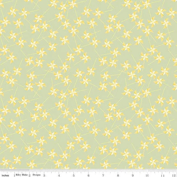 Riley Blake On The Wind Pinwheels Green C11855