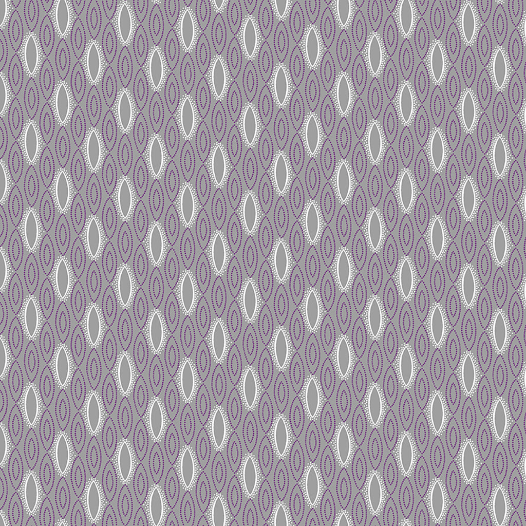 Clothworks Purple Reign Geometric Light Pewter