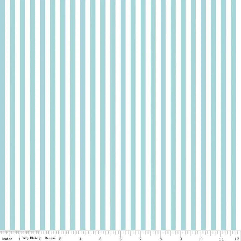 Riley Blake 1/4" Stripes C555 Aqua