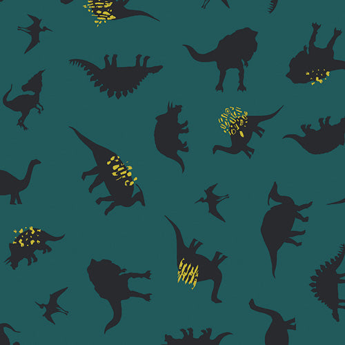 Art Gallery Estoria Dinomania Neon Teal EST-86503