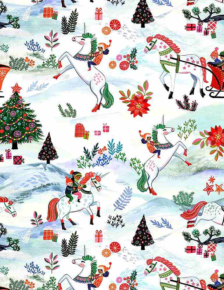 1480 Dear Stella Holiday Unicorns STELLA-DMB2229 Multi