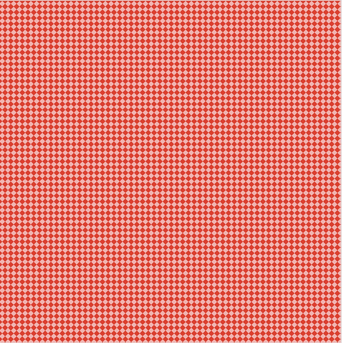 Clothworks Little Miss Red Pink Small Checkered Dark Tomato Y3527-81