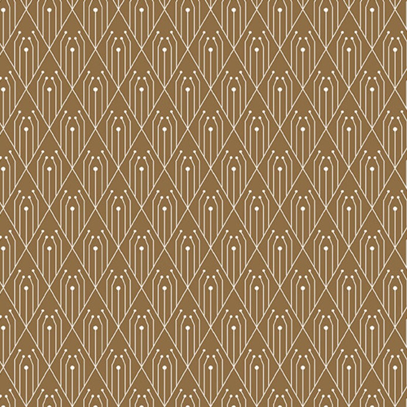 Andover Century Prints Deco Diamonds by Giucy Giuce in Cinnamon