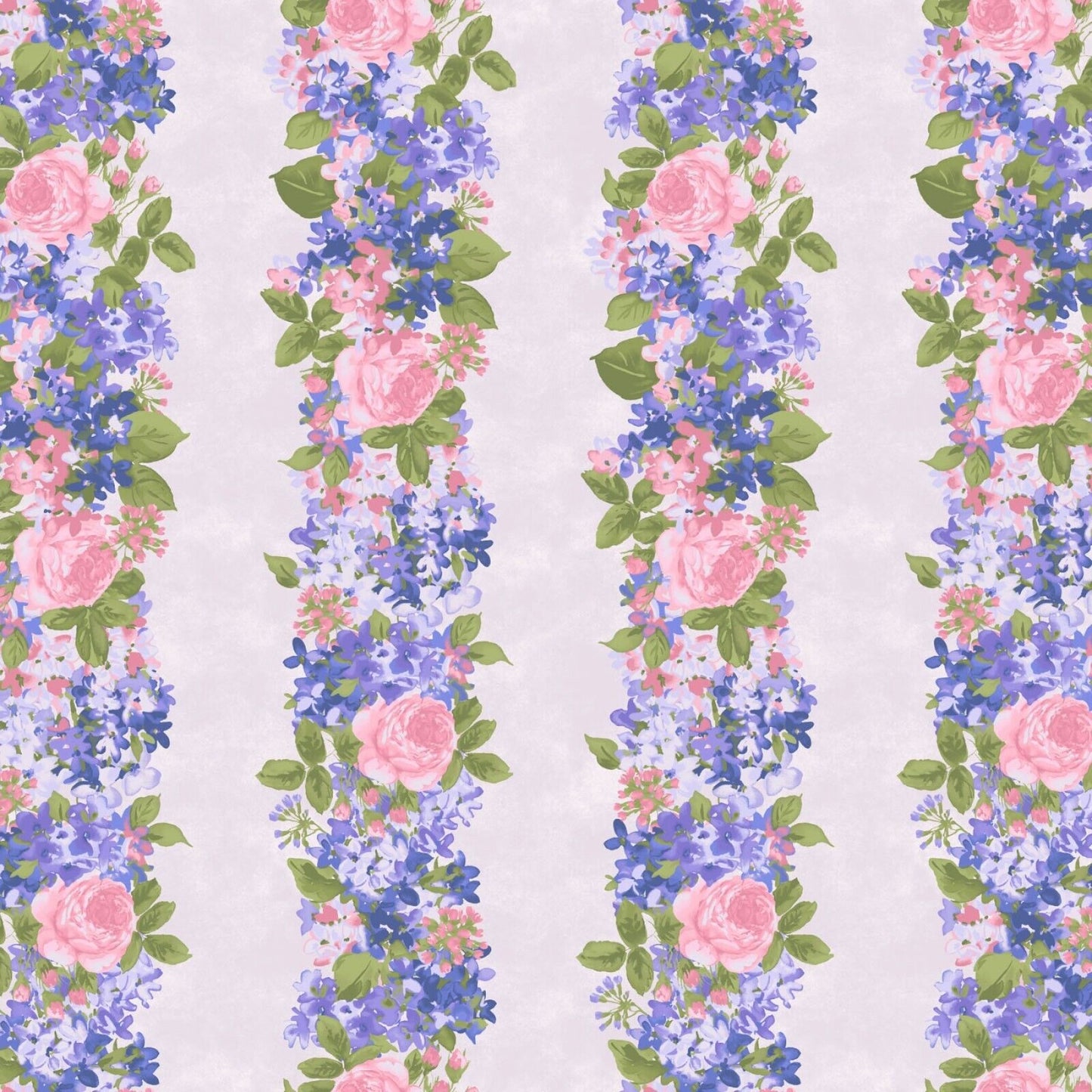 Maywood Studios Cottage Bouquet Stripe on Light Gray