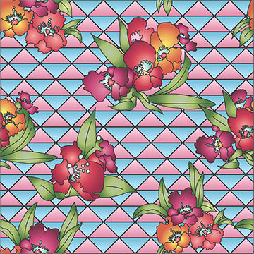 Suite B for Island Batik Lush Triangles Flowers Pink Pink Carnation 922107105CP