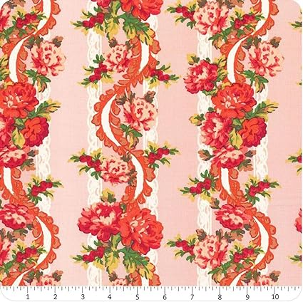 Maywood Studios Sweet Beginnings Floral Stripe in Pink