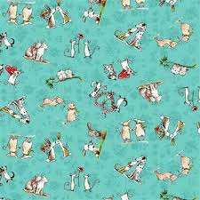 Clothworks From The Heart Animal Friends Y3358-101 Turquoise